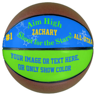 Blue Green Personalisiert Name Stars Basketball