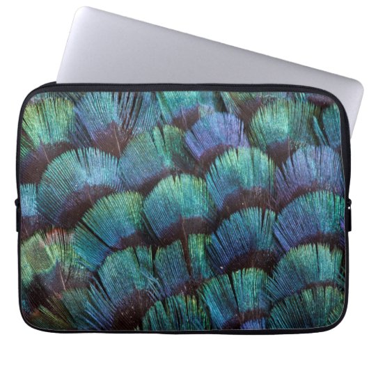 Blue-green pheasant feather design laptopschutzhülle (Vorderseite)
