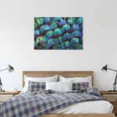 Blue-green pheasant feather design leinwanddruck (Insitu (Schlafzimmer))
