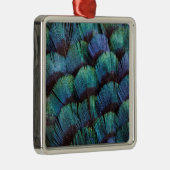 Blue-green pheasant feather design ornament aus metall (Rechts)