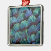Blue-green pheasant feather design ornament aus metall (Links)