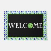 Blue & Green Pickleball Paddle Green Pickleballs Fußmatte (Vorderseite)