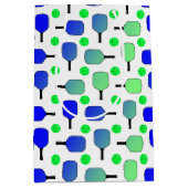 Blue & Green Pickleball Paddle Green Pickleballs Mittlere Geschenktüte (Vorderseite)