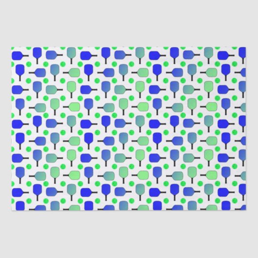 Blue & Green Pickleball Paddle Green Pickleballs Seidenpapier (Vorderseite)