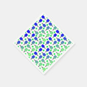 Blue & Green Pickleball Paddle Green Pickleballs Serviette (Ecke)