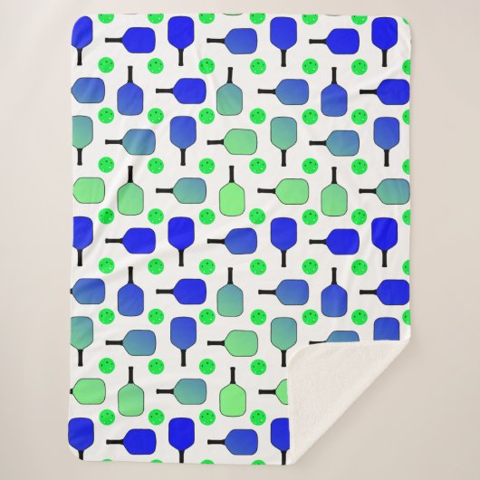 Blue & Green Pickleball Paddle Green Pickleballs Sherpadecke (Vorderseite)