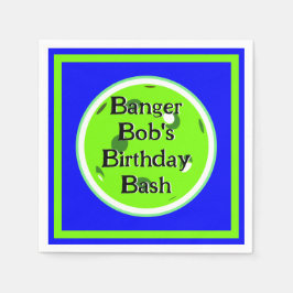 Blue & Green Pickleball Paddles Balls Personalisie Serviette