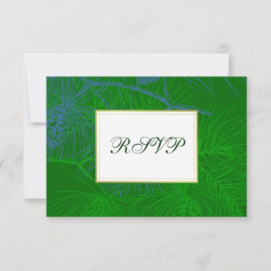 Blue Green Pine Custom RSVP Cards (Vorderseite)