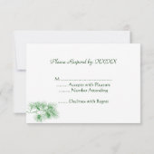 Blue Green Pine Custom RSVP Cards Karte (Rückseite)
