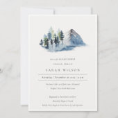 Blue Green Pine Woods Mountain Baby Dusche laden e Dankeskarte (Vorderseite)