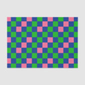 Blue Green Pink Checkered Pattern Design  Seidenpapier (Vorderseite)