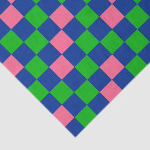 Blue Green Pink Checkered Pattern Design  Seidenpapier (Ausschnitt)
