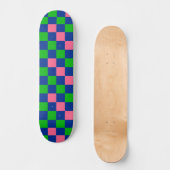 Blue Green Pink Checkered Pattern Design  Skateboard (Vorderseite)