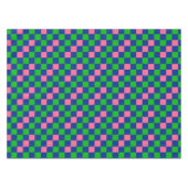 Blue Green Pink Checkered Pattern Design  Tischdecke (Vorderseite (Horizontal))