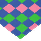 Blue Green Pink Checkered Pattern Design  Tischdecke (Schrägansicht)