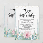 Blue Green Pink Taco Bout Eine Baby-Dusche Einladung (Vorne/Hinten)