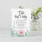 Blue Green Pink Taco Bout Eine Baby-Dusche Einladung (Stehend Vorderseite)