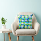 Blue Green Polka Dot Designer Pillow Kissen (Stuhl )