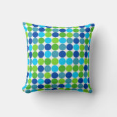 Blue Green Polka Dot Designer Pillow Kissen (Vorderseite)