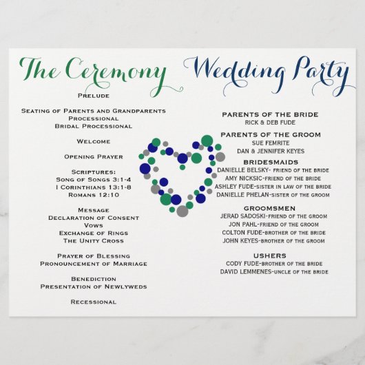 Blue & Green Polka Dot Klapperpille (Rückseite)