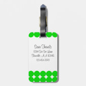 Blue & Green Polka Dot Monogram Gepäckanhänger (Rückseite vertikal)
