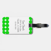 Blue & Green Polka Dot Monogram Gepäckanhänger (Rückseite horizontal)