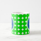 Blue & Green Polka Dot Monogram Kaffeetasse (Mittel)
