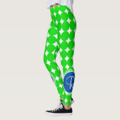Blue & Green Polka Dot Monogram Leggings (Links)