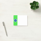 Blue & Green Polka Dot Monogram Post-it Klebezettel (Büro)