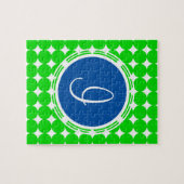 Blue & Green Polka Dot Monogram Puzzle (Horizontal)