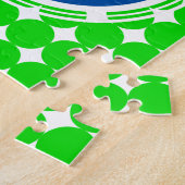Blue & Green Polka Dot Monogram Puzzle (Seite)