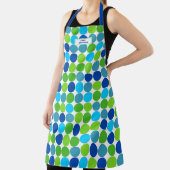 Blue Green Polka Dot Pattern Schürze (InSitu)
