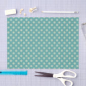 Blue Green Polka Dot Pattern Seidenpapier (Handwerk)