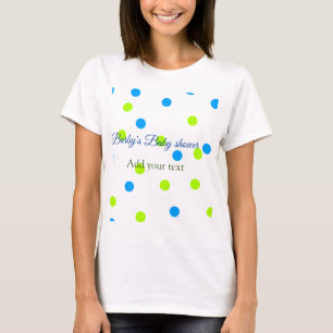 Blue Green Polka dots Babydusche hinzufügen Namen T-Shirt