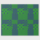Blue Green Polka Dots Patchwork  Geschenkpapier (Flach)