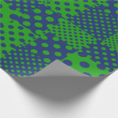 Blue Green Polka Dots Patchwork  Geschenkpapier (Ecke)