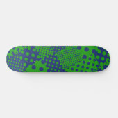 Blue Green Polka Dots Patchwork  Skateboard (Horizontal)