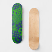 Blue Green Polka Dots Patchwork  Skateboard (Vorderseite)