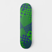 Blue Green Polka Dots Patchwork  Skateboard (Vorderseite)