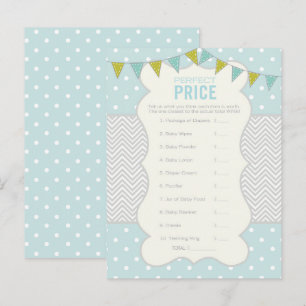 Blue Green Polka Dots Preis ist das richtige Dusch Einladungspostkarte