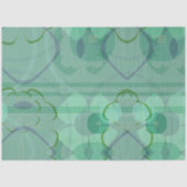 Blue Green Pop Art Nouveau Abstrakt Floral Collage Seidenpapier (Vorderseite)