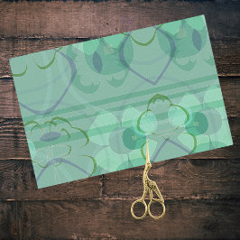 Blue Green Pop Art Nouveau Abstrakt Floral Collage Seidenpapier