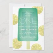 Blue Green Popsicle Boy 1. Geburtstag Einladung (Vorderseite)