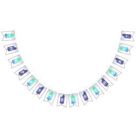 Blue & Green Popsicle Happy Birthday Wimpelkette