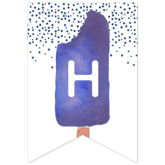 Blue & Green Popsicle Happy Birthday Wimpelkette (Zweite Fahne)