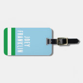 BLUE GREEN Preppy Personalisiert Backpack Gepäckanhänger (Vorderseite horizontal)