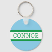 Blue Green Preppy Personalisiert Backpack Schlüsselanhänger (Vorderseite)