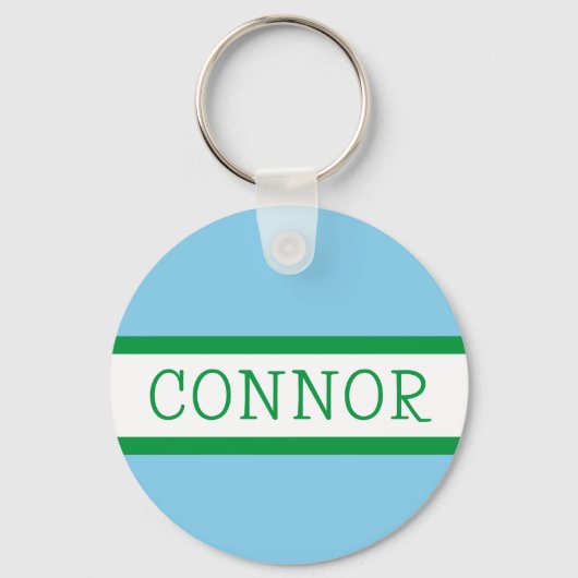 Blue Green Preppy Personalisiert Backpack Schlüsselanhänger (Vorderseite)