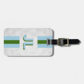 Blue Green Preppy Personalisiert Golf Bag Tag Gepäckanhänger (Vorderseite horizontal)