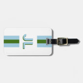 Blue Green Preppy Personalisiert Initial Gepäckanhänger (Vorderseite horizontal)